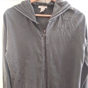 Vertigo Paris Distressed Gray Hoodie, Size XL